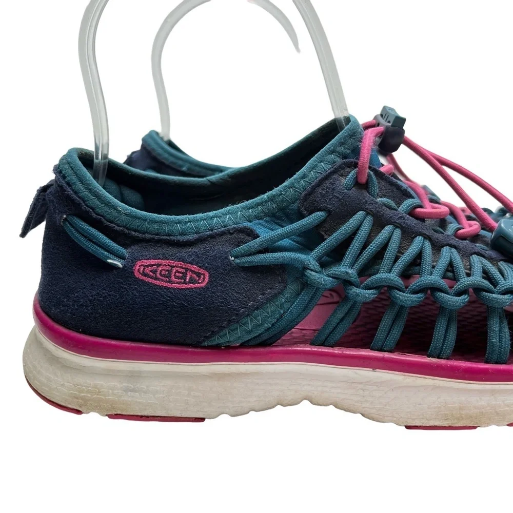 KEEN Teal Blue Pink Closed Toe Sneakers Sandals Hiking Fishing Camping Shoes  5 - Picture 4 of 15